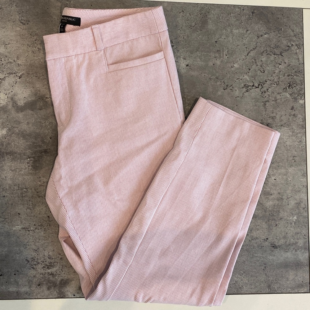Banana Republic Pink and White Stripe Sloan Pants 4P